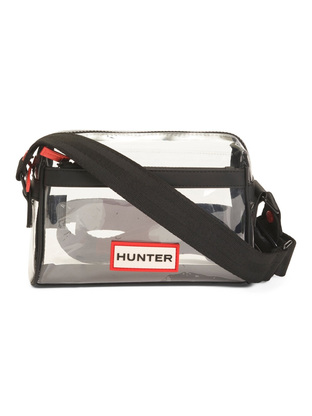 Hunter Clear Belt Bag in Black with Red Logo Patch